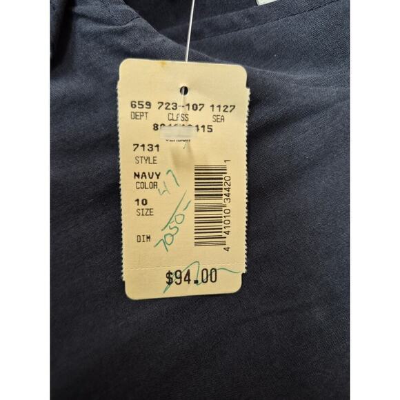 NWT Jack Mulqueen 90s 100% Sueded Silk muted Navy  Shirt dress/belt  Sz S/M  10 - Picture 6 of 8